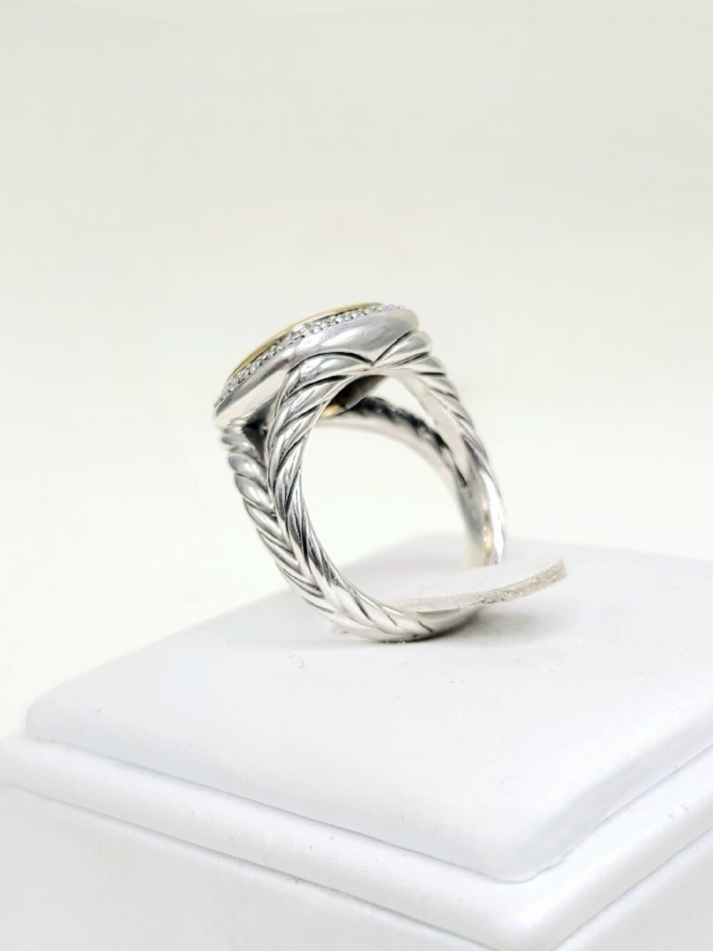David Yurman Albion Champagne Citrine Diamond Ring w/ 18K Yellow Gold & Diamonds - Picture 10 of 14